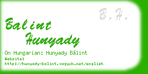 balint hunyady business card